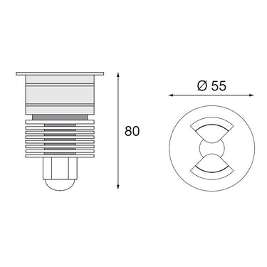 PIXEL Lampada incasso inox LED 4W + CS 01 Boluce illuminazione Lampade da esterno